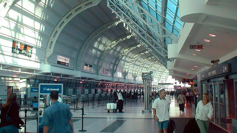 Interior view of Terminal 3 in Pearson International Airport